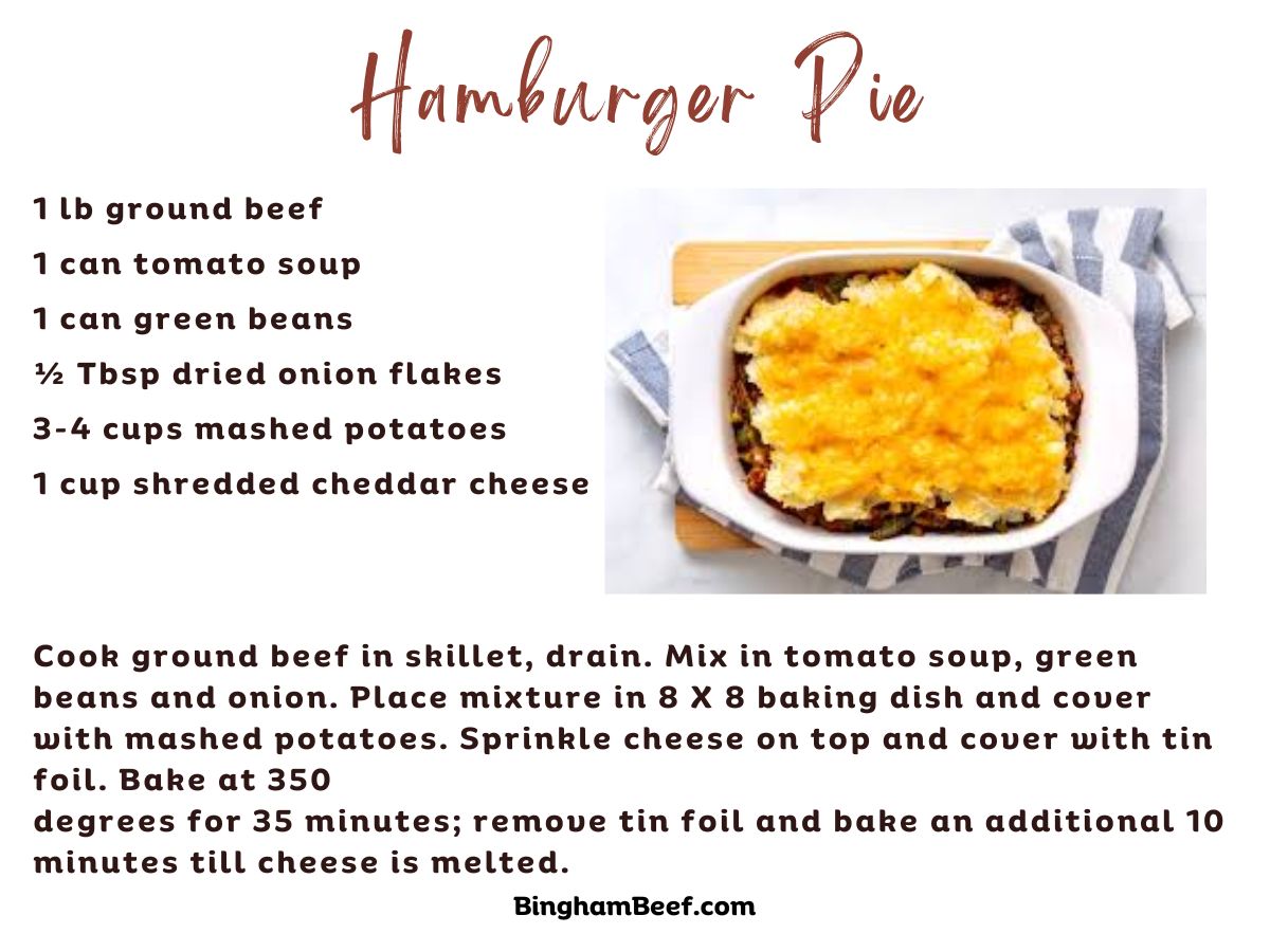 Ground Beef Casserole Hamburger Pie